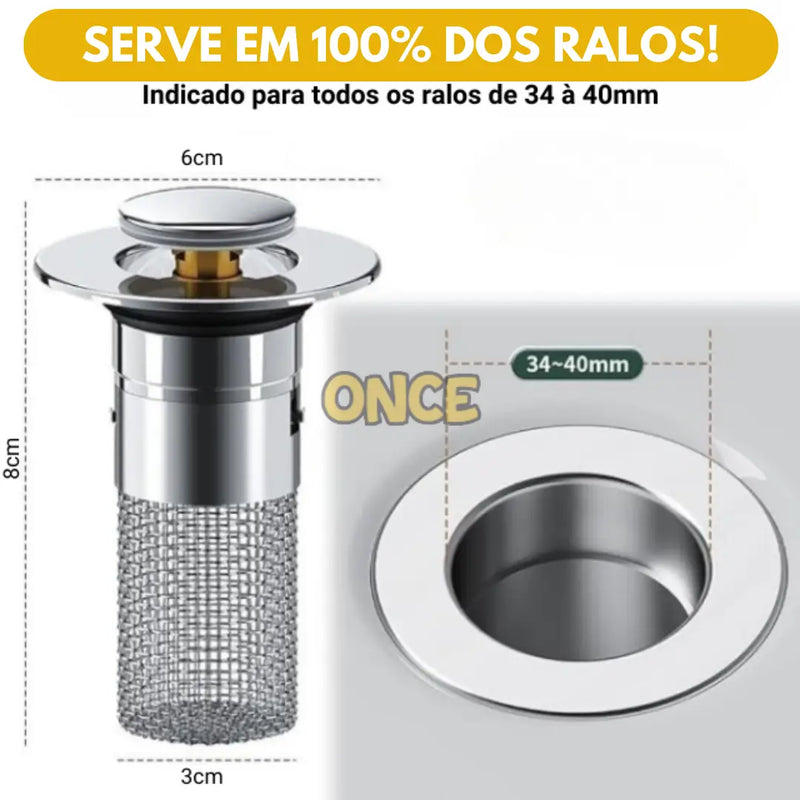 Filtro de Ralo Inox - (COMPRE 1 LEVE 2)